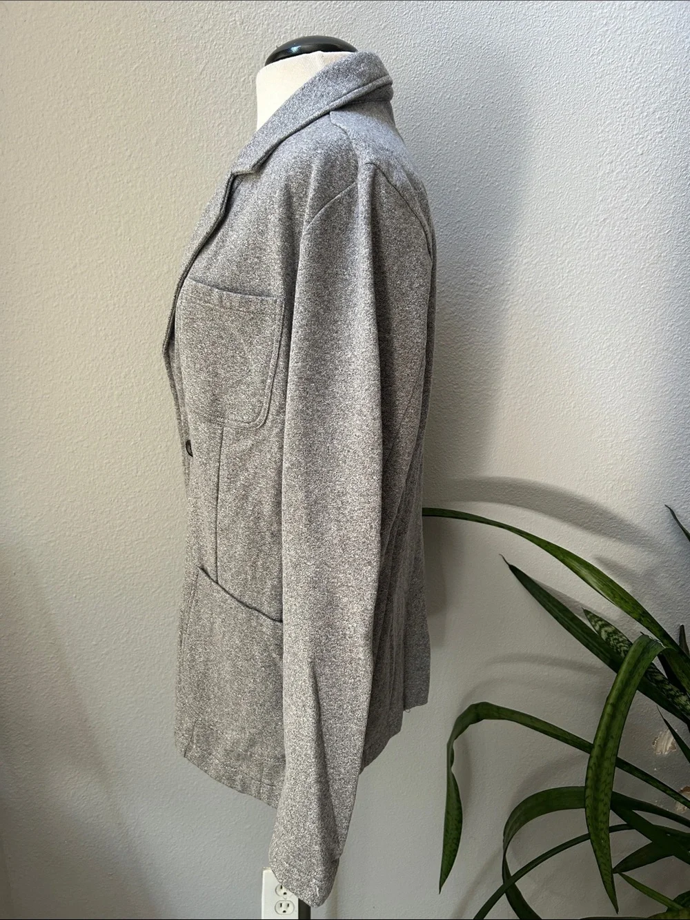 Lucky Brand Heather Gray Knit Blazer M
